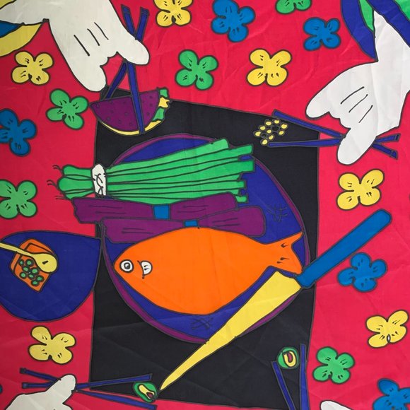 Scarf with Cats and sushi - Picture 2 of 5